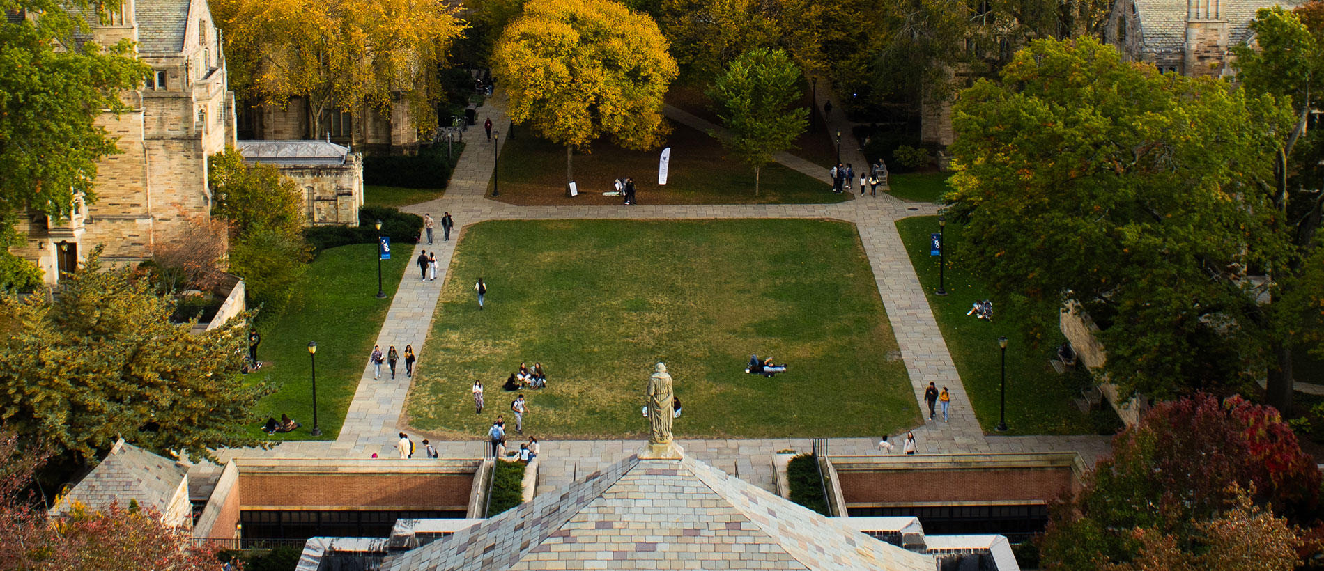 Grassy yale courtyard